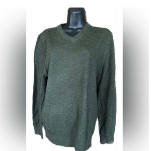 Isaac Mizrahi OLIVE Wool V-neck, M  Summer Sale